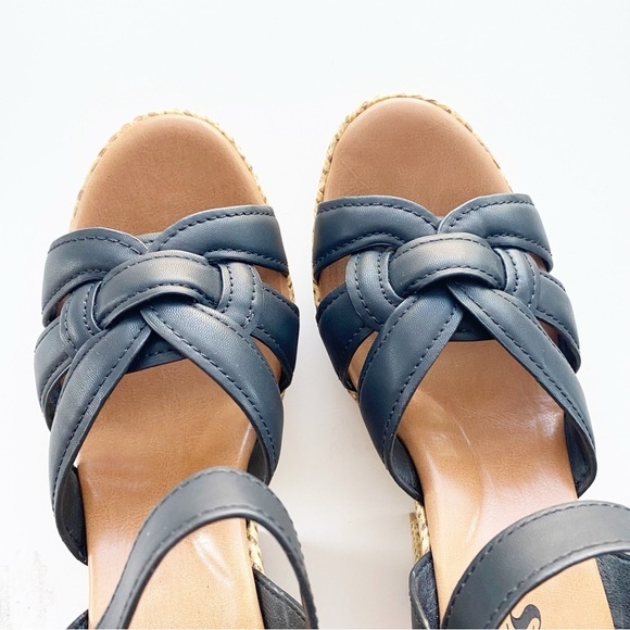 KORKS Dee Black Wedge Heel Platforms Wicker 70’s NEW - Picture 6 of 10